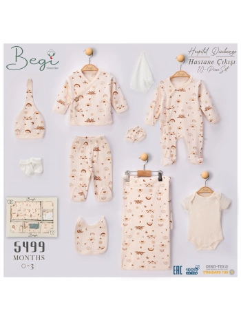 Begisa 10lu Set Hastane Çıkışı %100 Pamuk