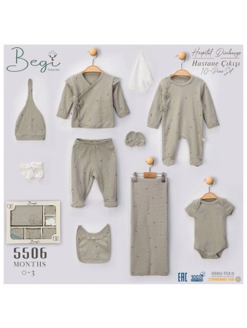 Begisa 10lu Set Hastane Çıkışı %100 Pamuk