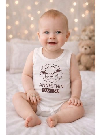 Begi Geniş Askılı Annesiin Kuzulu Baskılı Çıtçıtlı Badi