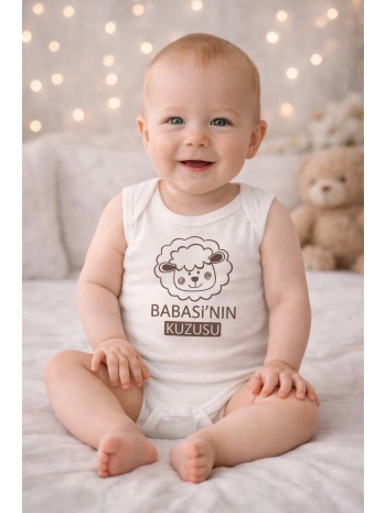 Begi Geniş Askılı Babasının Kuzulu Baskılı Çıtçıtlı Badi