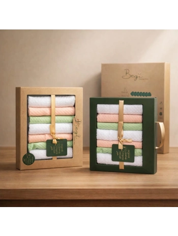 Begi Ağız Silme Mendili 7li Özel Seri %100 Pamuk Yumuşak Kumaş Yıkanabilir