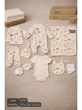 Begisa 10 lu Hastane Çıkışı %100 Pamuk Baskı Desenli