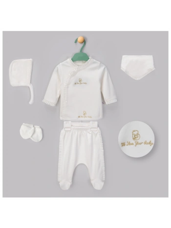 Begisa 5li Set Fileli Nakışlı Hastane Çıkışı %100 Pamuk