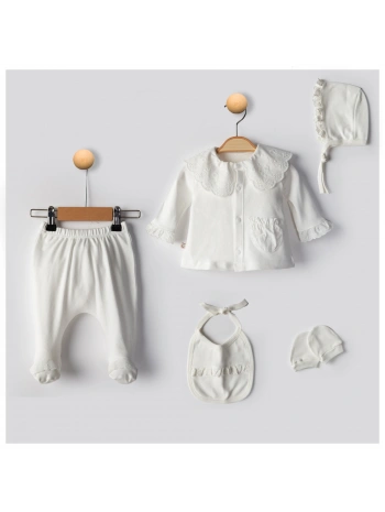 Begisa 5li Set Dantelli Hastane Çıkışı %100 Pamuk