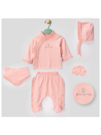 Begisa 5li Set Fileli Nakışlı Hastane Çıkışı %100 Pamuk