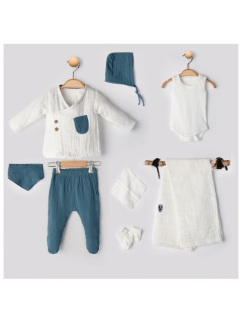 Begisa 8li Set Müslin Kumaş Hastane Çıkışı %100 Pamuk