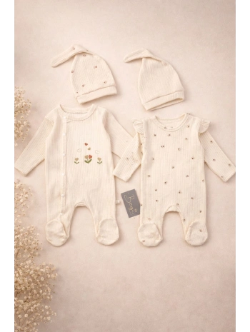 Begisa Şapkalı Baskılı 2  li Tulum %100 Pamuk