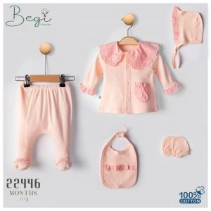 Begisa 5li Set Dantelli Hastane Çıkışı %100 Pamuk