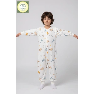 Begi Pazen Kumaş Uzun Kollu Kolu Çıkabilen Çocuk Uyku Tulumu %100 Pamuk 1.0 TOG