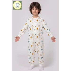 Begi Pazen Kumaş Uzun Kollu Kolu Çıkabilen Çocuk Uyku Tulumu %100 Pamuk 1.0 TOG