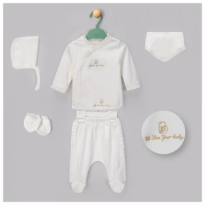 Begisa 5li Set Fileli Nakışlı Hastane Çıkışı %100 Pamuk