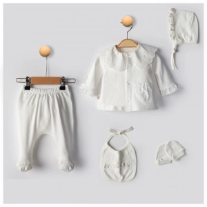 Begisa 5li Set Dantelli Hastane Çıkışı %100 Pamuk