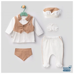 Begisa 5li Set Yelekli Hastane Çıkışı %100 Pamuk