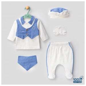 Begisa 5li Set Yelekli Hastane Çıkışı %100 Pamuk