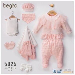 Begisa 8li Set Çiçekli Hastane Çıkışı %100 Pamuk