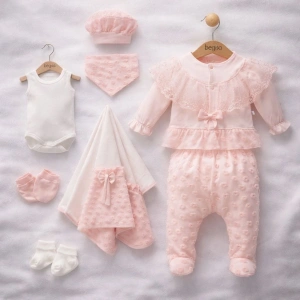 Begisa 8li Set Çiçekli Hastane Çıkışı %100 Pamuk