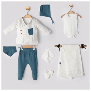 Begisa 8li Set Müslin Kumaş Hastane Çıkışı %100 Pamuk