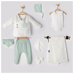 Begisa 8li Set Müslin Kumaş Hastane Çıkışı %100 Pamuk