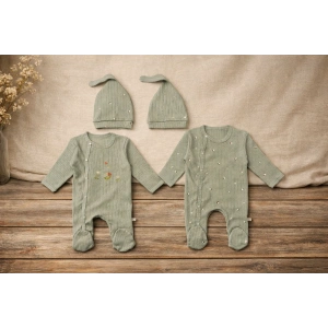 Begisa Şapkalı Baskılı 2  li Tulum %100 Pamuk