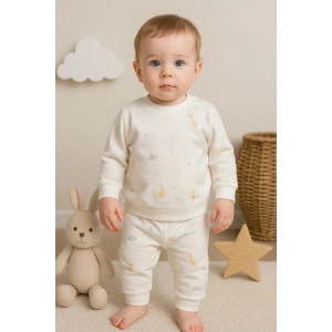 Zurafa Baskılı Erkek Bebe Takım % 100 Pamuk