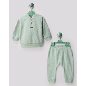 Waffle Kumaş 2li Erkek Bebe Takım % 100 Pamuk