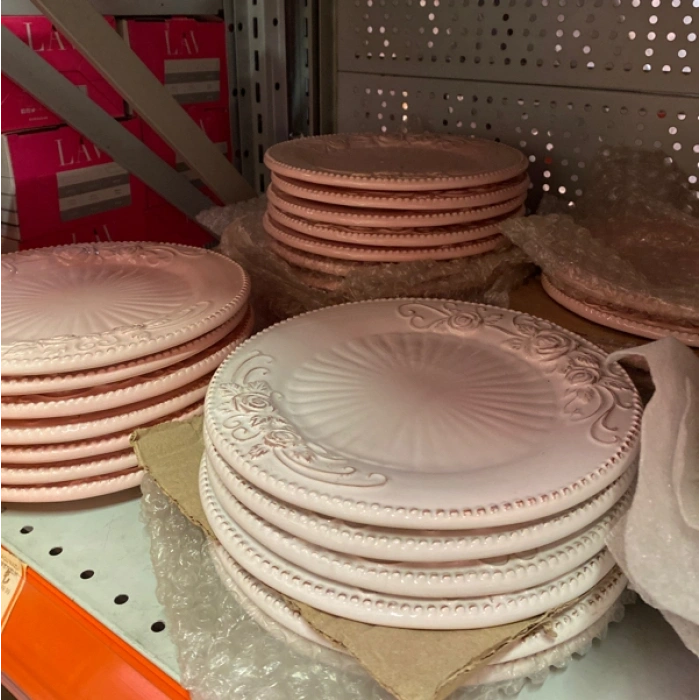 PASTA TABAĞI 6LI CREAM ÇİÇEKLİ