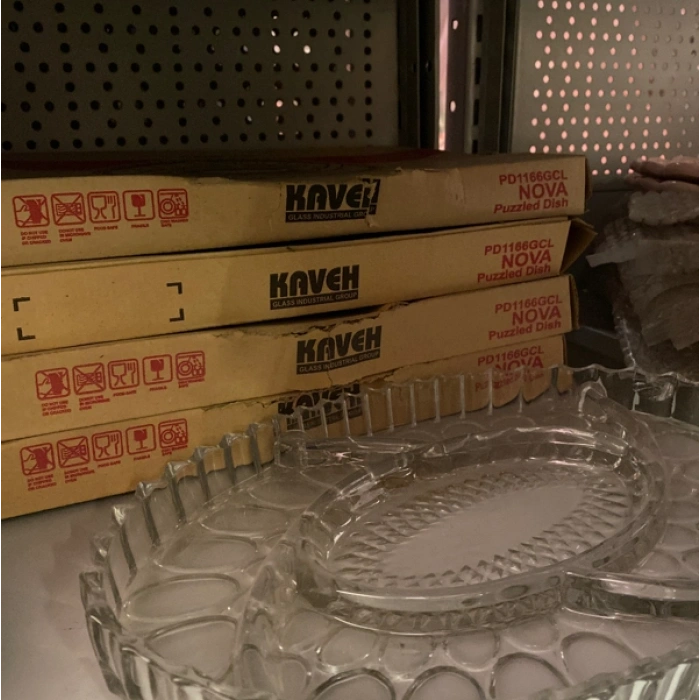 BÖLMELİ CAM KAYIK TABAK KAVEH-1166