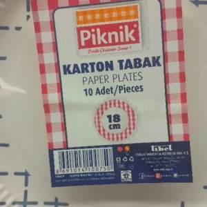PİKNİK KARTON TABAK 10LU 18CM.