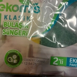 KLASİK 2Lİ DÜZ BULAŞIK SÜNGERİ EKOMİS