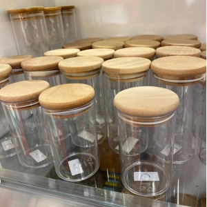 YUVARLAK MİNİ KAVANOZ 350 ML BAMBU