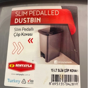 SLİM ÇÖP KOVASI 15LT.PEDALLI