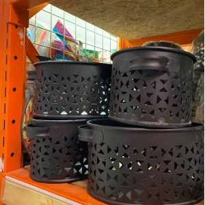 MEYVE SEPETİ KÜÇÜK SİYAH METAL