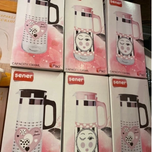 CAM SÜRAHİ RENKLİ KAPAKLI 400495