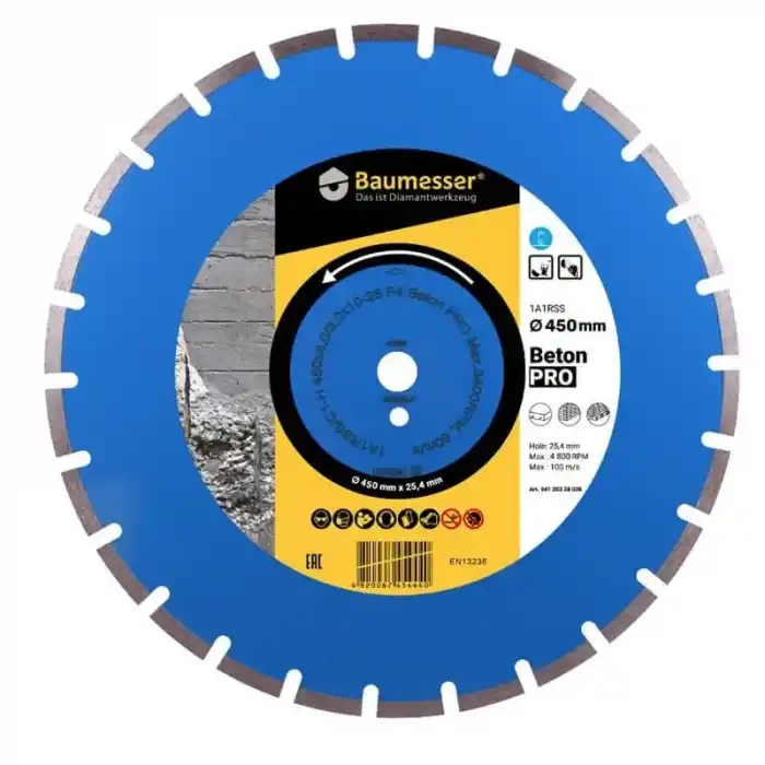 Baumesser 450x4,0x10x25,4 Beton Kesimi için Testere