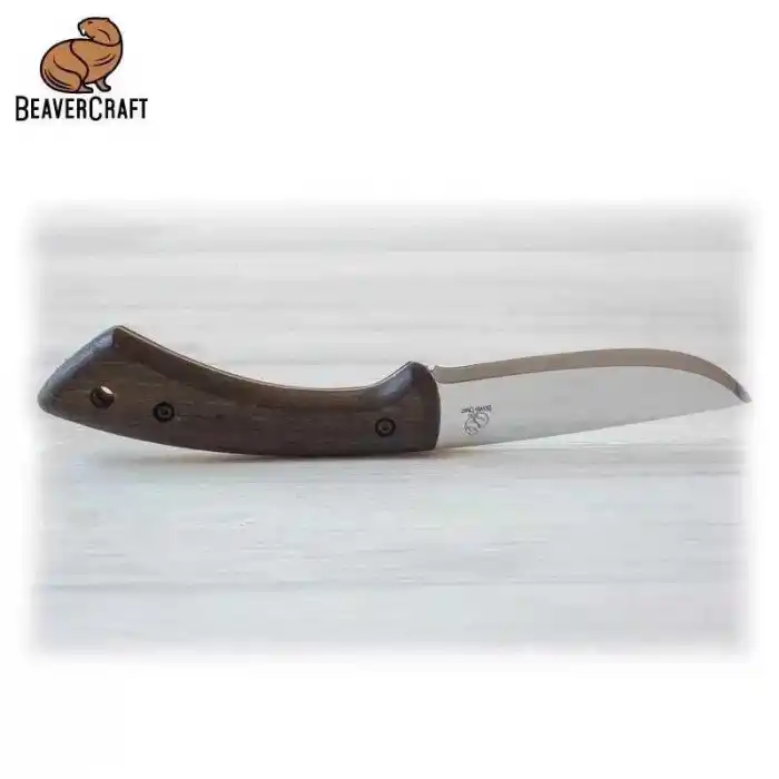 BeaverCraft BSH1 Dune Ceviz Saplı Deri Kılıflı Kamp ve Av Bıçağı
