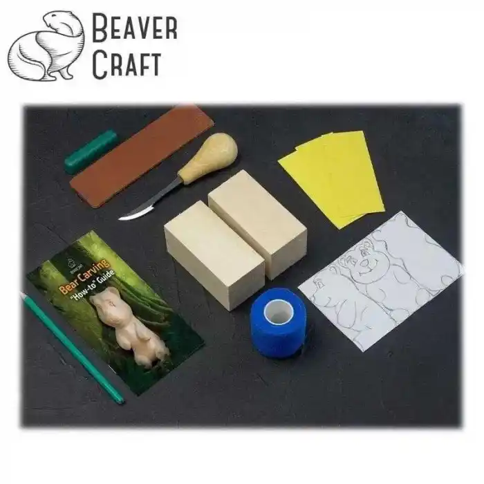BeaverCraft DIY05 Ahşap Ayı Figürü Oyma Hobi Seti