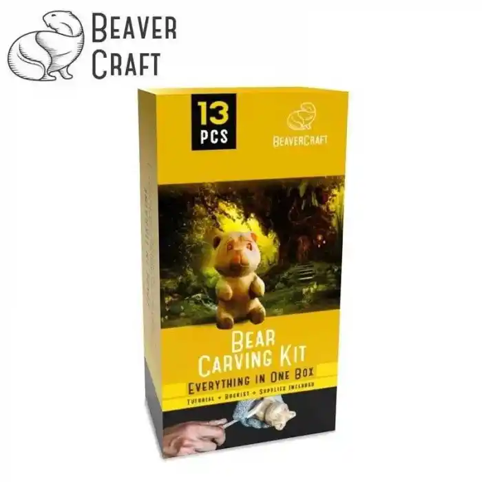 BeaverCraft DIY05 Ahşap Ayı Figürü Oyma Hobi Seti