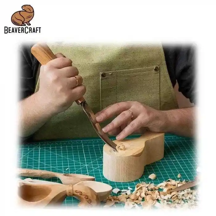 BeaverCraft G7L/22 Bükülmüş Oluklu Ahşap Oyma Iskarpelası 22mm