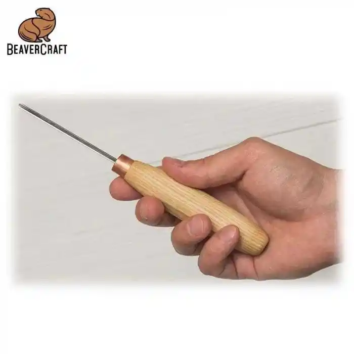BeaverCraft K12/02 V Ağız 60 Derece Ahşap Oyma Iskarpelası
