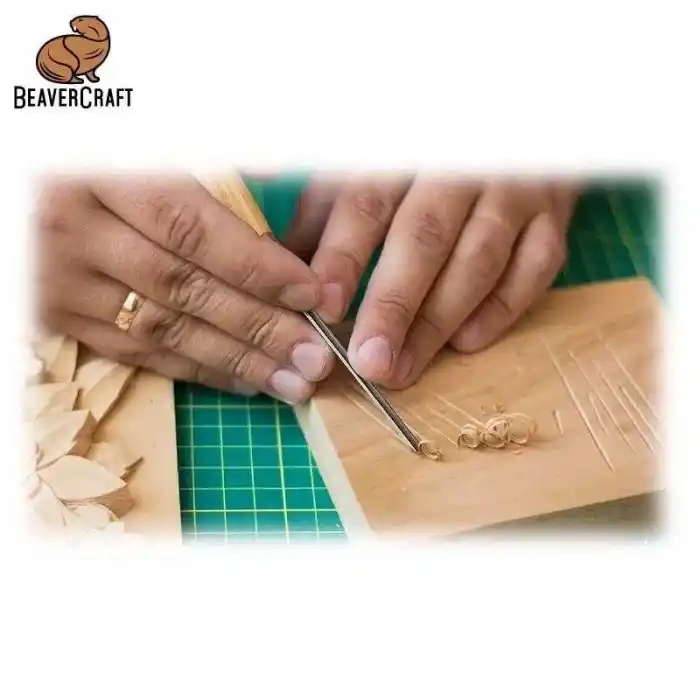 BeaverCraft K12/02 V Ağız 60 Derece Ahşap Oyma Iskarpelası