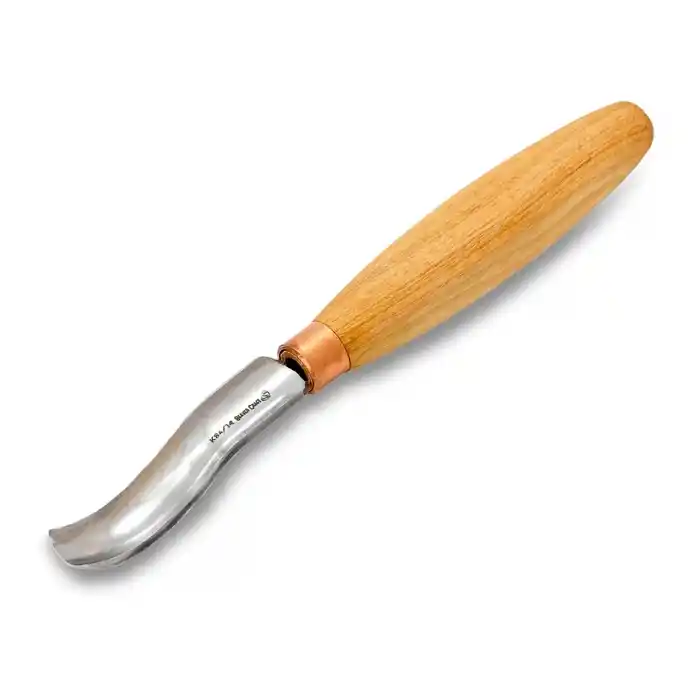 BeaverCraft K8A/14 Bükülmüş Sığ Oluklu Kısa Ahşap Oyma Iskarpelası No.8