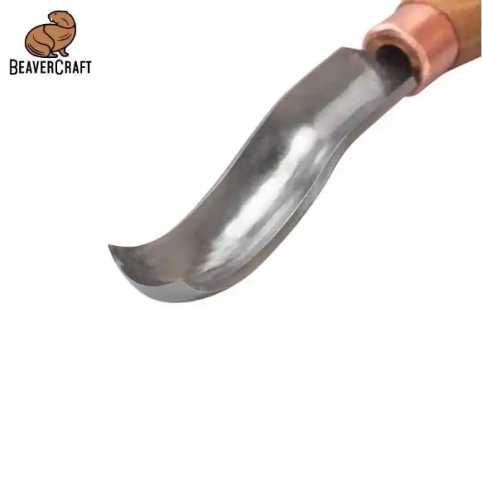 BeaverCraft K8A/14 Bükülmüş Sığ Oluklu Kısa Ahşap Oyma Iskarpelası No.8