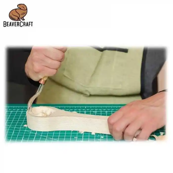 BeaverCraft K8A/14 Bükülmüş Sığ Oluklu Kısa Ahşap Oyma Iskarpelası No.8