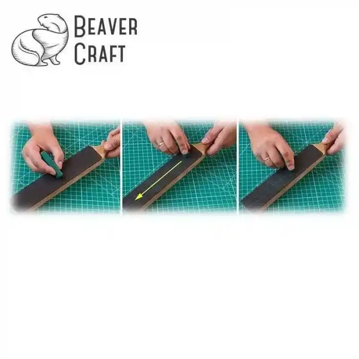 BeaverCraft LS6P1 Çift Yüzeyli Deri Masat ve Parlatma Macunu Seti 2 Parça