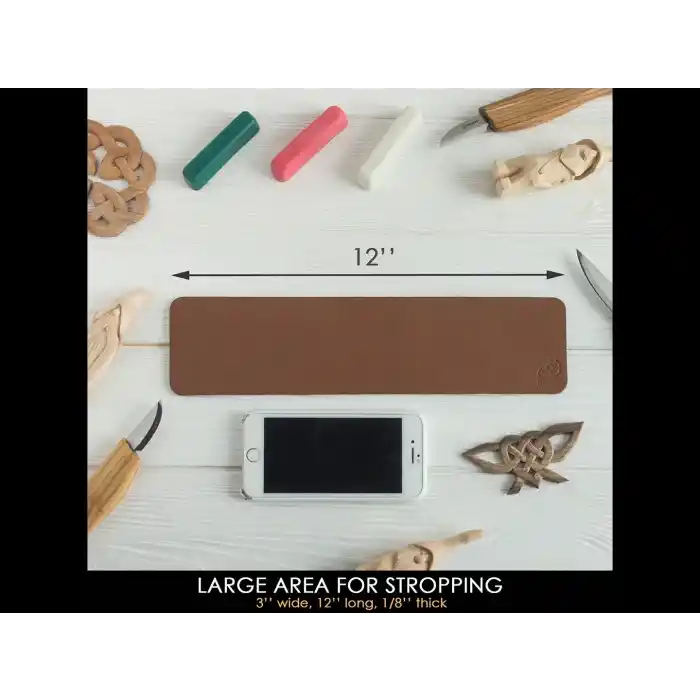BeaverCraft LS7P03 Deri Parlatma Kayışı ve Macunu Seti 4 Parça