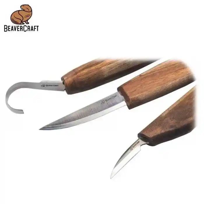 BeaverCraft S13X Premium Ceviz Saplı Ahşap Kaşık Oyma Seti 6 Parça