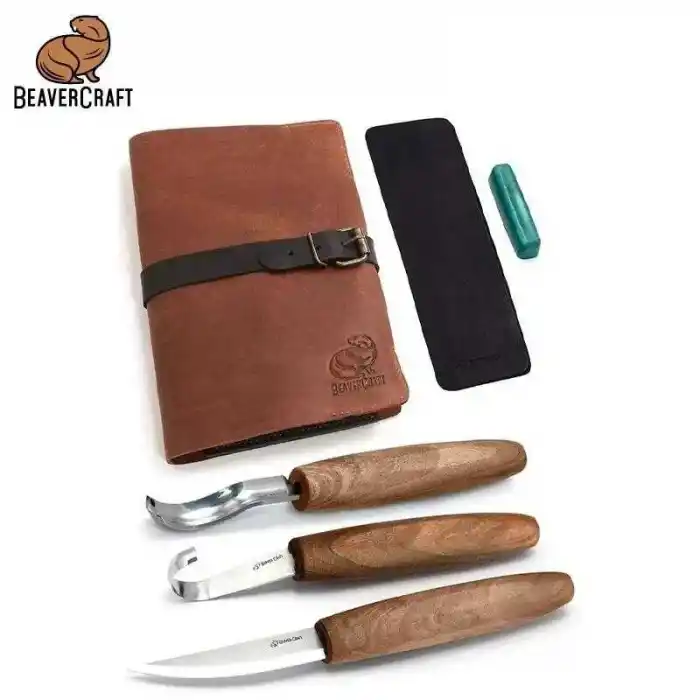 BeaverCraft S14X Premium Ceviz Saplı Ahşap Kaşık Oyma Seti 6 Parça