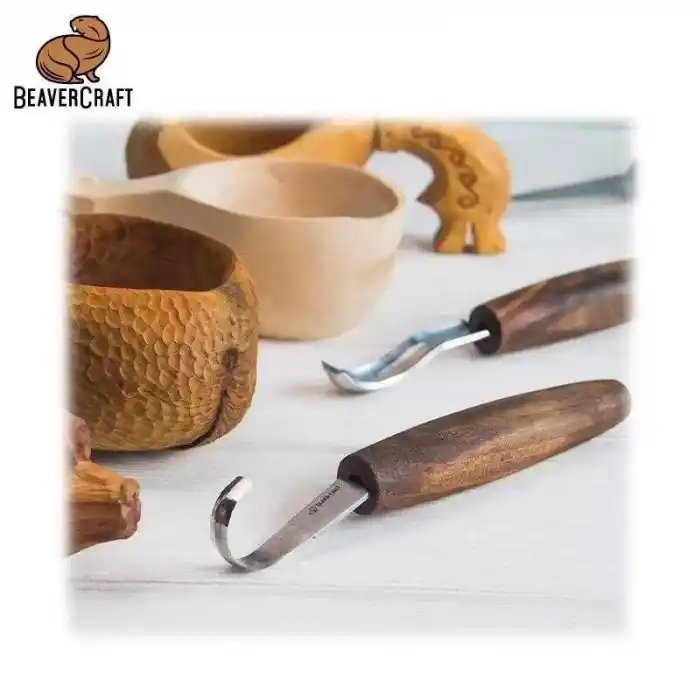 BeaverCraft S14X Premium Ceviz Saplı Ahşap Kaşık Oyma Seti 6 Parça