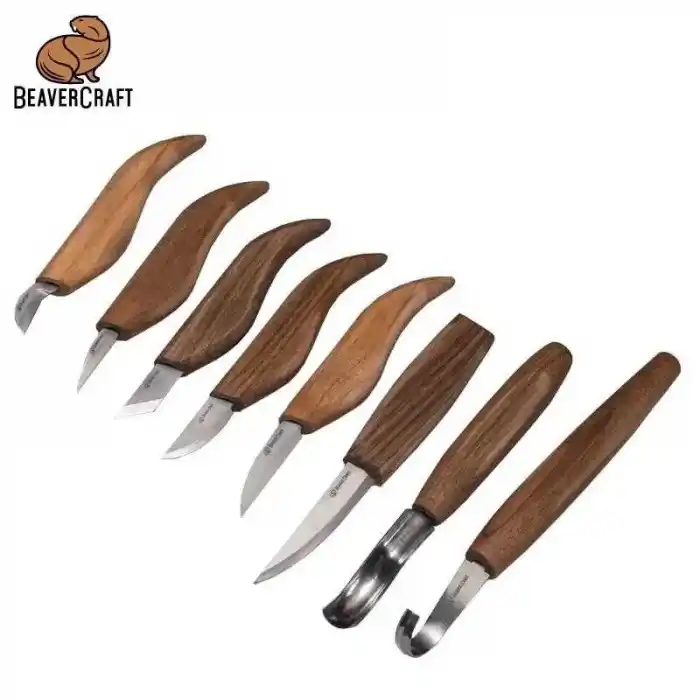 BeaverCraft S18X Premium Ceviz Saplı Ahşap Oyma Seti 11 Parça