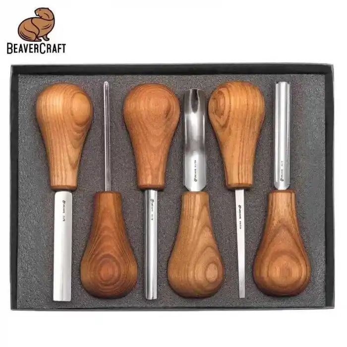 BeaverCraft SC05 Avuç İçi Ahşap Oyma Iskarpela Seti 6 Parça
